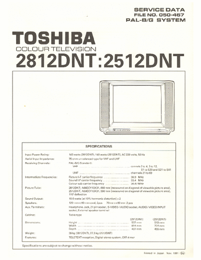 Toshiba 2512DNT Toshiba 2512DNT adjustment in the service mode